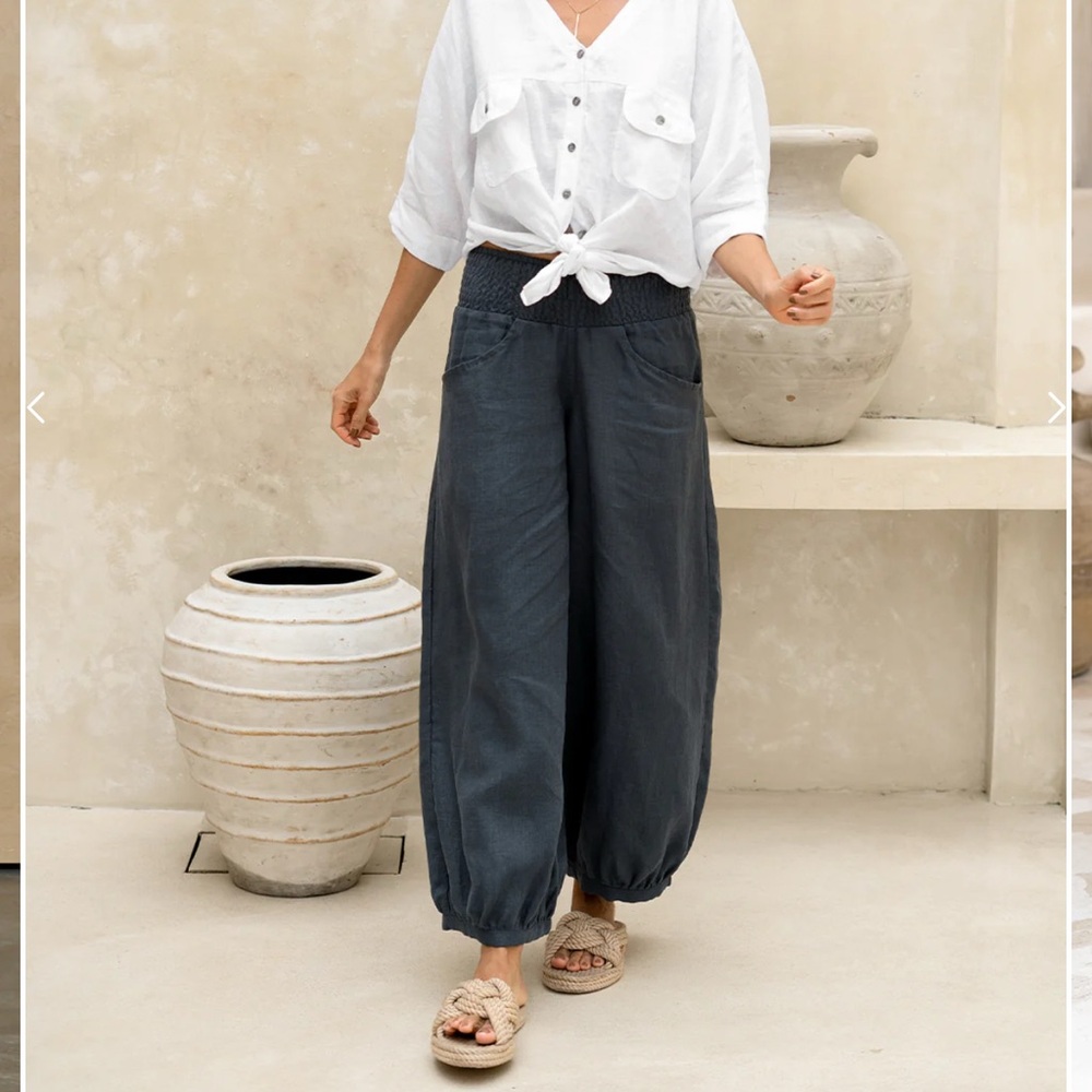 100% French Linen Pants in Tan from Nomad the label
